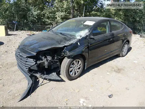 2019 Hyundai Elantra Se VIN 5NPD74LF7KH405542 фото 2