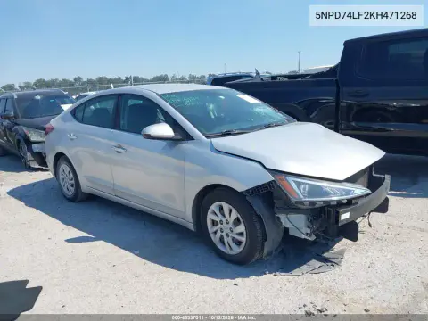 5NPD74LF2KH471268 — 2019 Hyundai Elantra, Передняя часть, фото до ремонта