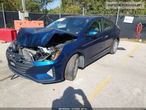 5NPD74LF0KH486481 — 2019 Hyundai Elantra, фото 3 с аукциона IAAI, Передняя часть