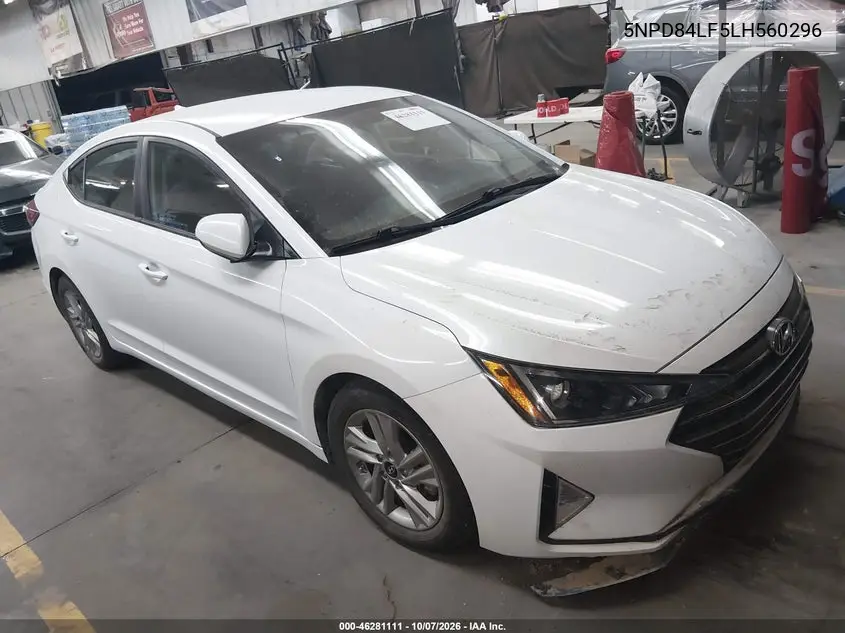 2020 Hyundai Elantra Sel VIN 5NPD84LF5LH560296 фото 1