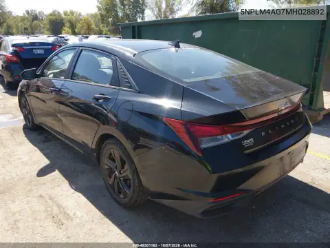 2021 Hyundai Elantra Sel VIN 5NPLM4AG7MH028892 фото 3