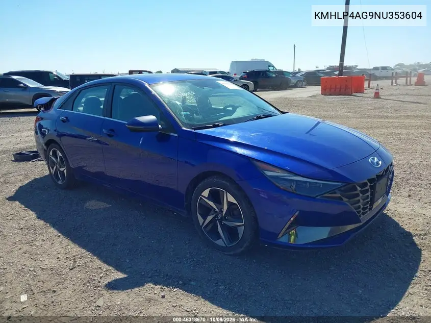2022 Hyundai Elantra Limited VIN KMHLP4AG9NU353604 фото 2