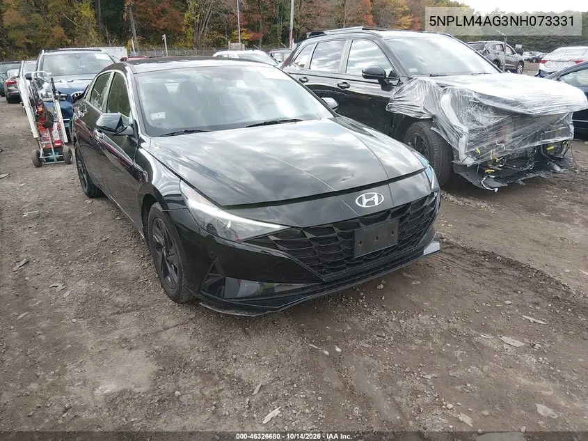 5NPLM4AG3NH073331 — 2022 Hyundai Elantra, фото 2 с аукциона IAAI, Задняя часть