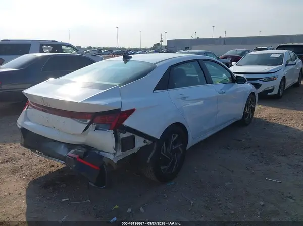 KMHLS4DG8SU018629 — 2025 Hyundai Elantra, фото 4 с аукциона IAAI 01.10.2026, Задняя часть справа