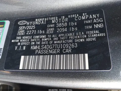 2026 Hyundai Elantra Sel Sport Premium VIN KMHLS4DG7TU109263 фото 10