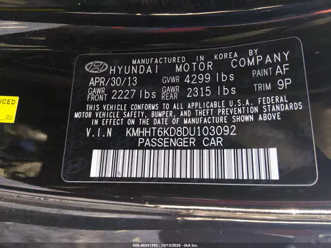 2013 Hyundai Genesis 2.0T R-Spec VIN KMHHT6KD8DU103092 фото 10