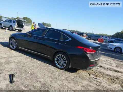 KMHGN4JE5FU027578 — 2015 Hyundai Genesis, фото 4 с аукциона IAAI, Справа сзади