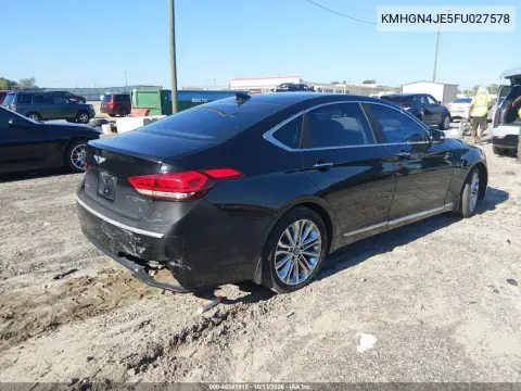 KMHGN4JE5FU027578 — 2015 Hyundai Genesis, фото 5 с аукциона IAAI, Справа сзади