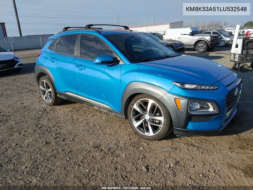 KM8K53A51LU532548 — 2020 Hyundai Kona, фото 2 с аукциона IAAI, Передняя часть