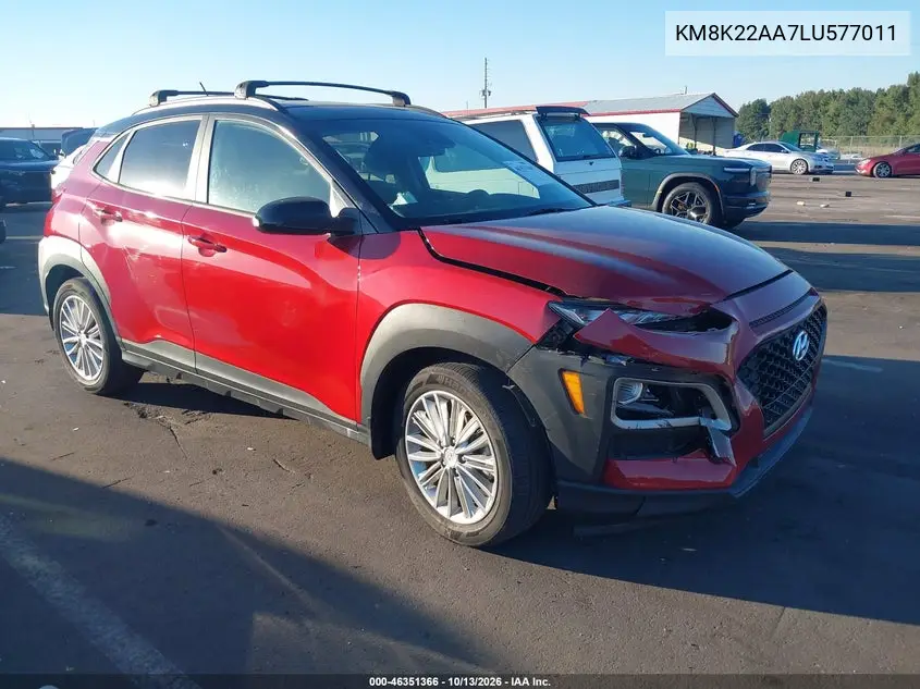 KM8K22AA7LU577011 — 2020 Hyundai Kona, фото 2 с аукциона IAAI, Передняя часть справа