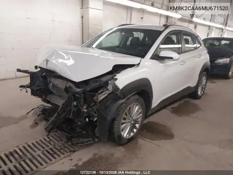 KM8K2CAA6MU671520 — 2021 Hyundai Kona, фото 2 с аукциона IAAI 20.10.2026, Передняя часть