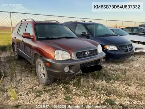 KM8SB73D54U837332 — 2004 Hyundai Santa FE, Передняя часть, фото до ремонта