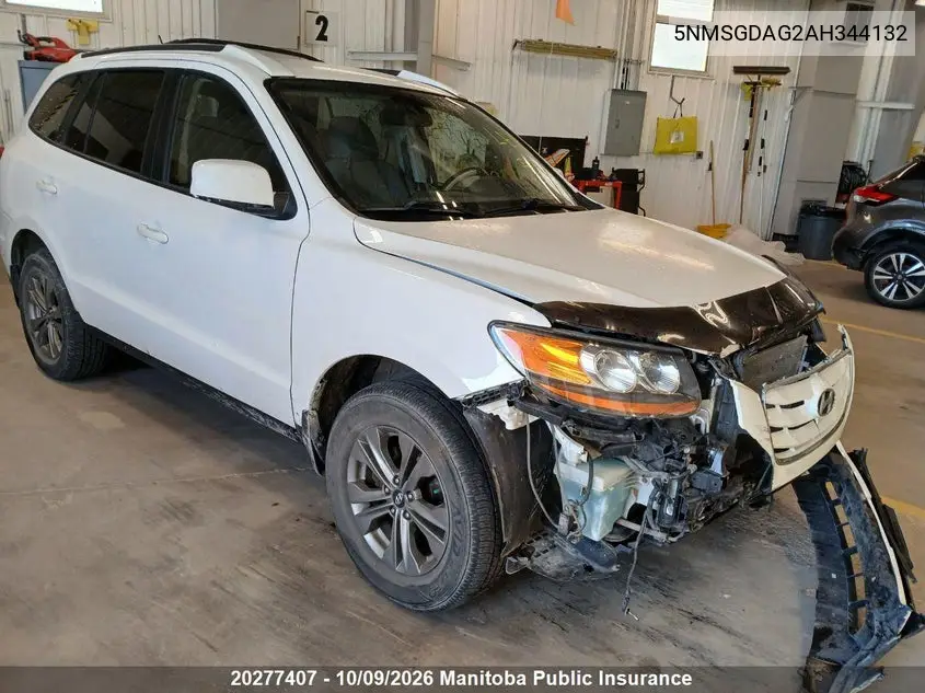 2010 Hyundai Santa Fe Gl VIN 5NMSGDAG2AH344132 фото 1