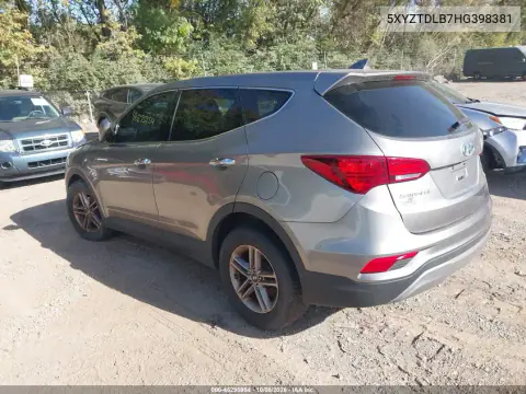 2017 Hyundai Santa Fe Sport 2.4L VIN 5XYZTDLB7HG398381 фото 3