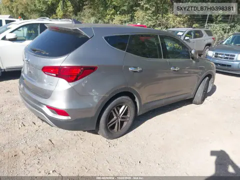 2017 Hyundai Santa Fe Sport 2.4L VIN 5XYZTDLB7HG398381 фото 4