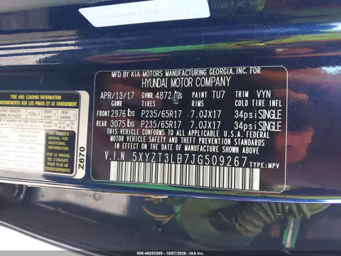 2018 Hyundai Santa Fe Sport 2.4L VIN 5XYZT3LB7JG509267 фото 10