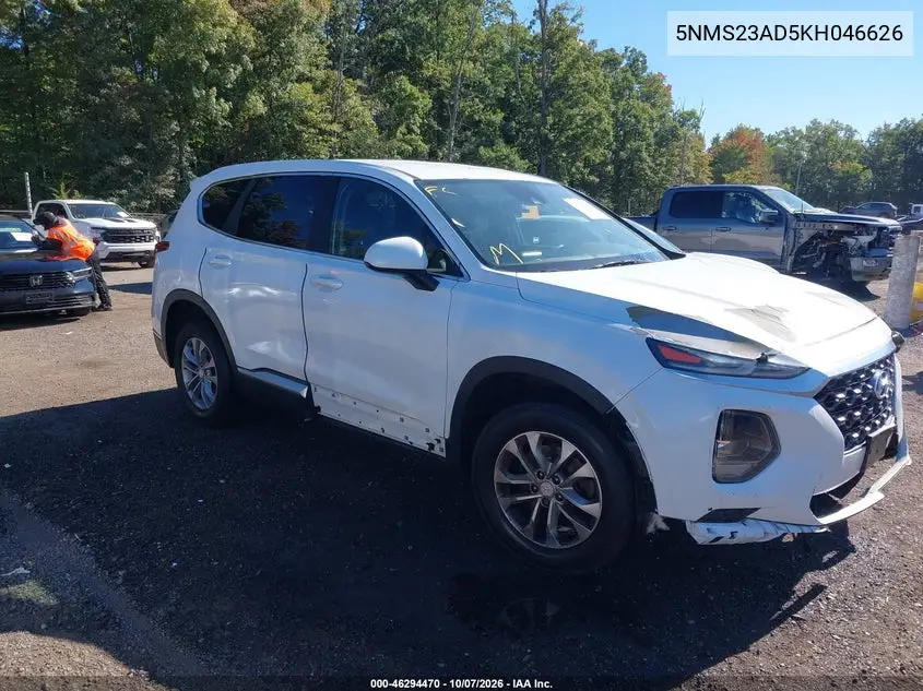 2019 Hyundai Santa Fe Se VIN 5NMS23AD5KH046626 фото 1