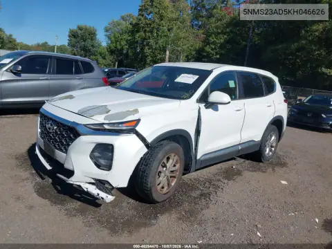 2019 Hyundai Santa Fe Se VIN 5NMS23AD5KH046626 фото 2