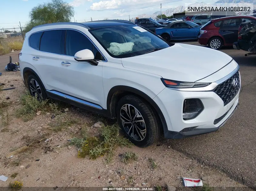 2019 Hyundai Santa Fe Ultimate 2.0T VIN 5NMS53AA4KH088282 фото 1