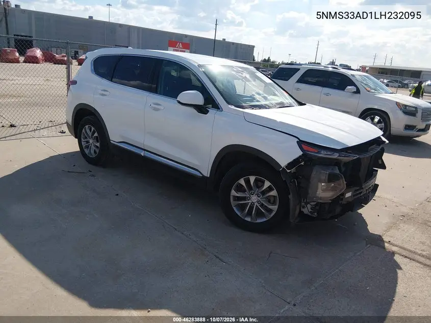 2020 Hyundai Santa Fe Sel VIN 5NMS33AD1LH232095 фото 1