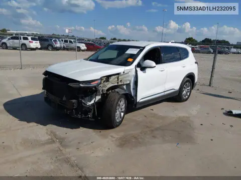 2020 Hyundai Santa Fe Sel VIN 5NMS33AD1LH232095 фото 2