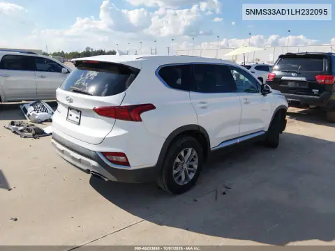 2020 Hyundai Santa Fe Sel VIN 5NMS33AD1LH232095 фото 4