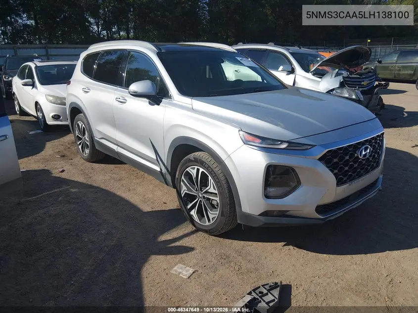 5NMS3CAA5LH138100 — 2020 Hyundai Santa FE, фото 2 с аукциона IAAI, Боковая часть
