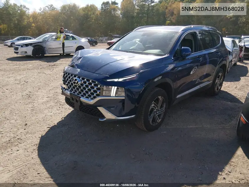 2021 Hyundai Santa Fe Sel VIN 5NMS2DAJ8MH368028 фото 2