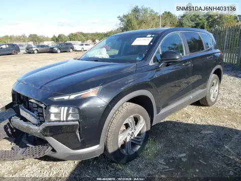 2022 Hyundai Santa Fe Se VIN 5NMS1DAJ6NH403136 фото 3