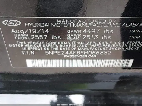 2015 Hyundai SONATA SE VIN 5NPE24AF6FH066882 фото 9