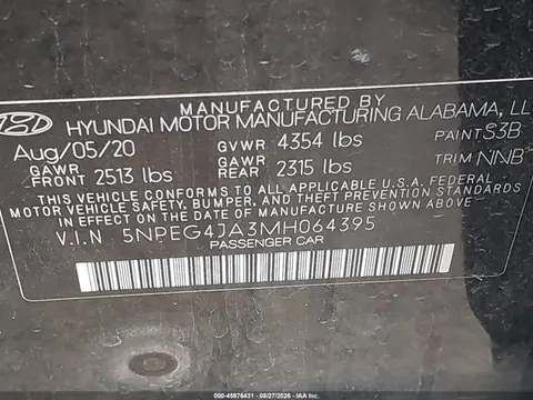 2021 Hyundai SONATA SE VIN 5NPEG4JA3MH064395 фото 9
