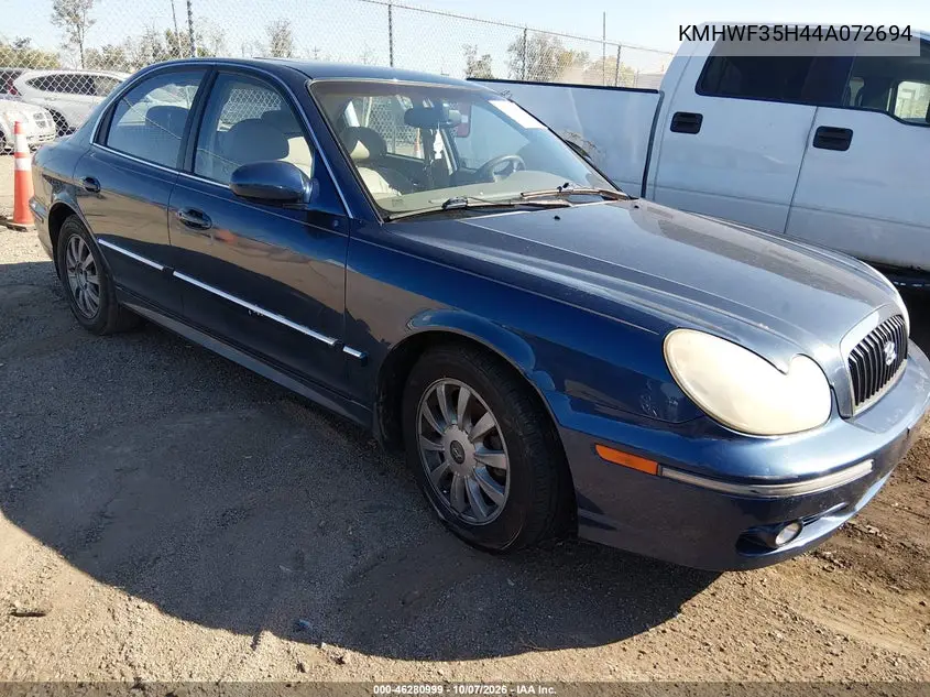 2004 Hyundai Sonata Gls/Lx VIN KMHWF35H44A072694 фото 1