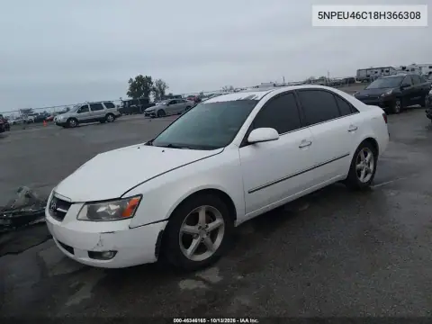 5NPEU46C18H366308 — 2008 Hyundai Sonata, фото 3 с аукциона IAAI, Передняя часть