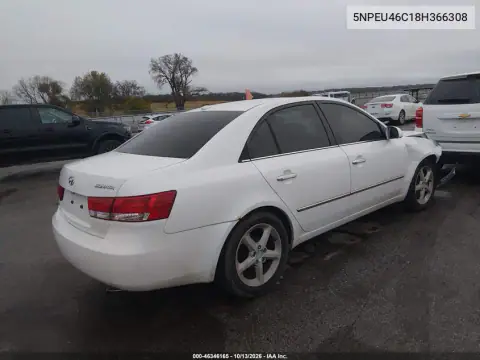 5NPEU46C18H366308 — 2008 Hyundai Sonata, фото 5 с аукциона IAAI, Передняя часть