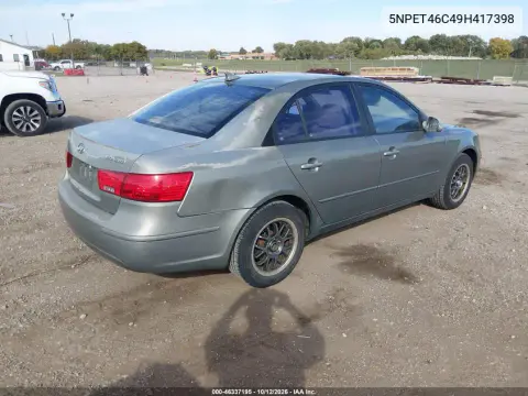 2009 Hyundai Sonata Gls VIN 5NPET46C49H417398 фото 5