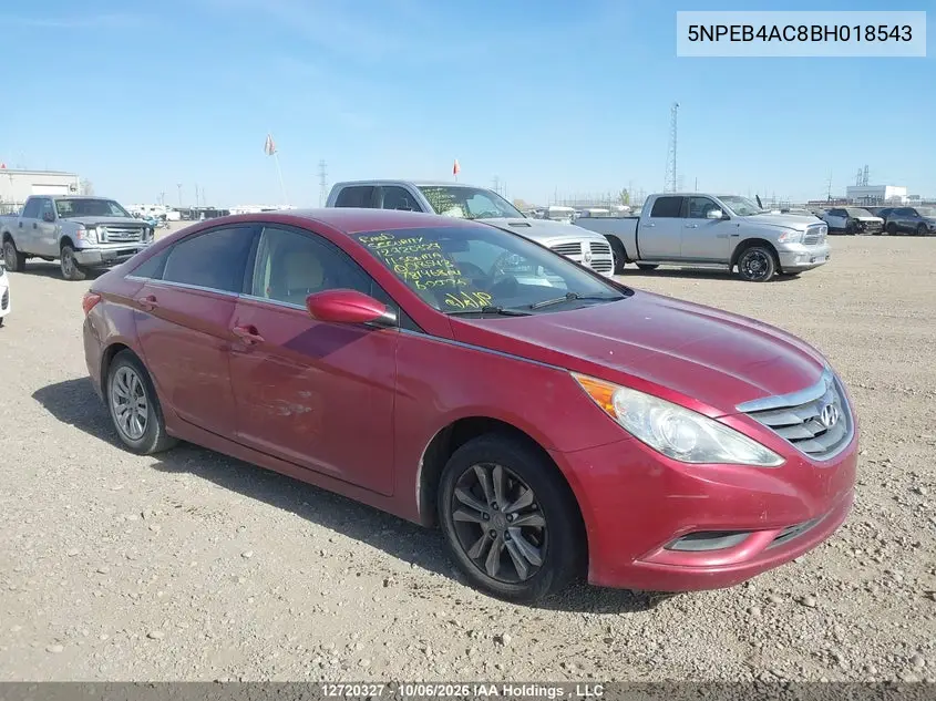 2011 Hyundai Sonata Gl VIN 5NPEB4AC8BH018543 фото 2