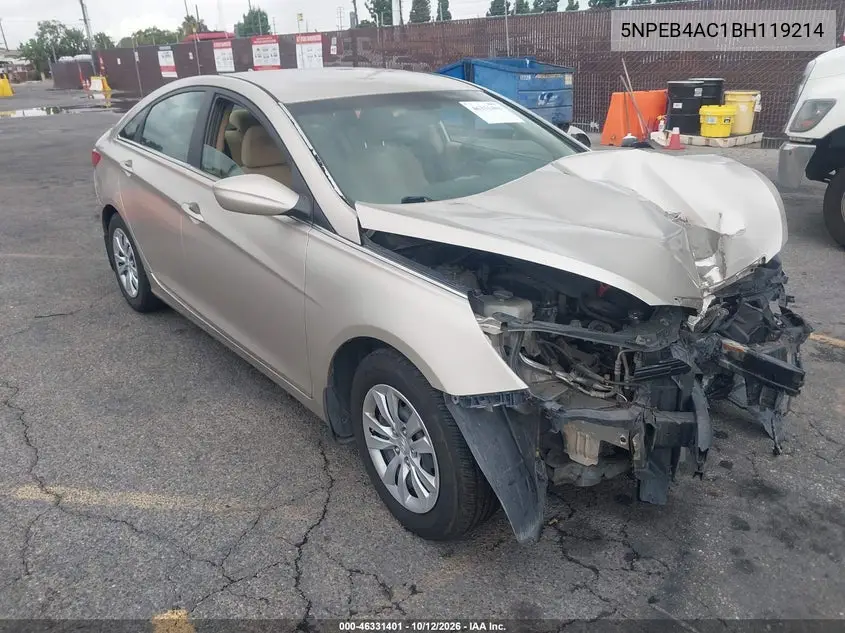2011 Hyundai Sonata Gls VIN 5NPEB4AC1BH119214 фото 1
