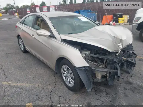 5NPEB4AC1BH119214 — 2011 Hyundai Sonata, Передняя часть, фото до ремонта