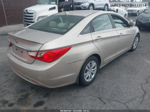 2011 Hyundai Sonata Gls VIN 5NPEB4AC1BH119214 фото 4
