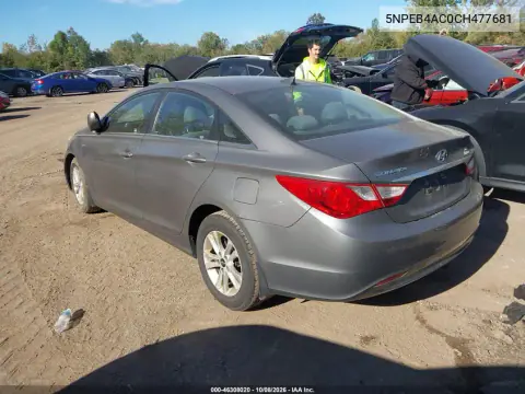 2012 Hyundai Sonata Gls VIN 5NPEB4AC0CH477681 фото 3