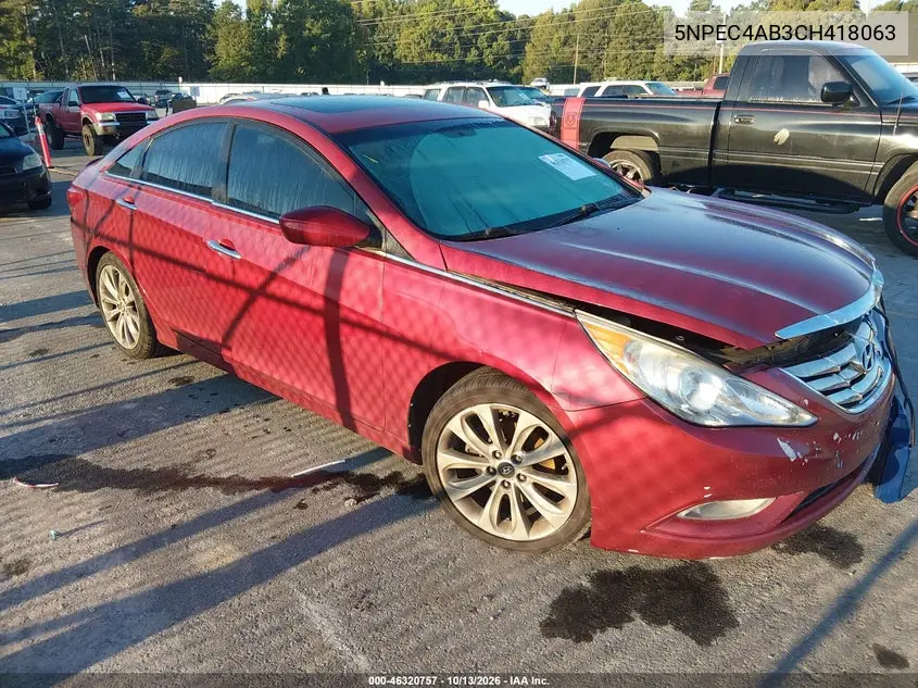 2012 Hyundai Sonata Se 2.0T VIN 5NPEC4AB3CH418063 фото 1
