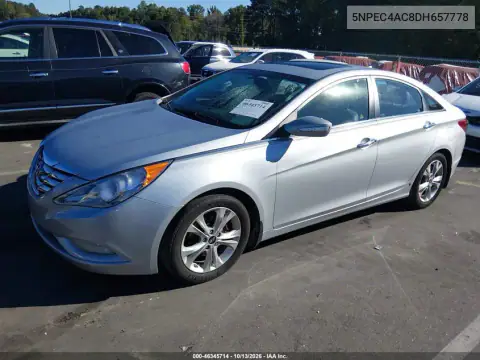 5NPEC4AC8DH657778 — 2013 Hyundai Sonata, фото 3 с аукциона IAAI, Передняя часть справа