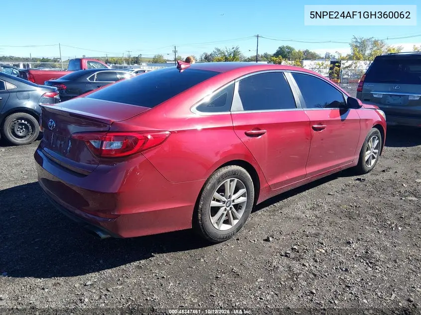 2016 Hyundai Sonata Se VIN 5NPE24AF1GH360062 фото 5
