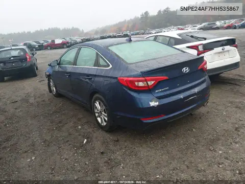 5NPE24AF7HH535867 — 2017 Hyundai Sonata, фото 3 с аукциона IAAI, Передняя часть