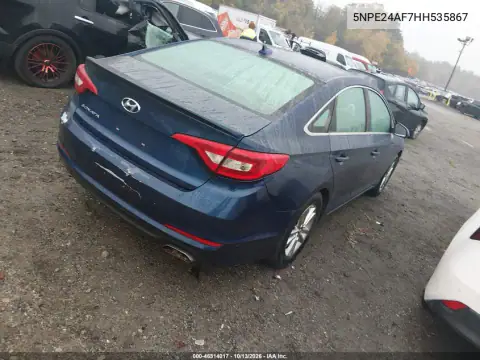 5NPE24AF7HH535867 — 2017 Hyundai Sonata, фото 4 с аукциона IAAI, Передняя часть