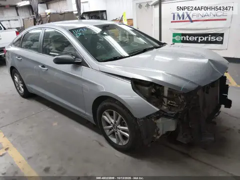 5NPE24AF0HH543471 — 2017 Hyundai Sonata, Передняя часть, фото до ремонта