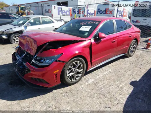 2020 Hyundai Sonata Sel VIN 5NPEL4JA7LH015257 фото 3