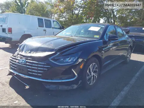 2021 Hyundai Sonata Blue VIN KMHL24JJ2MA035947 фото 3