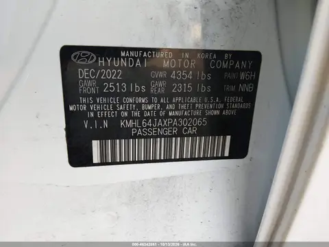 2023 Hyundai Sonata Sel VIN KMHL64JAXPA302065 фото 10