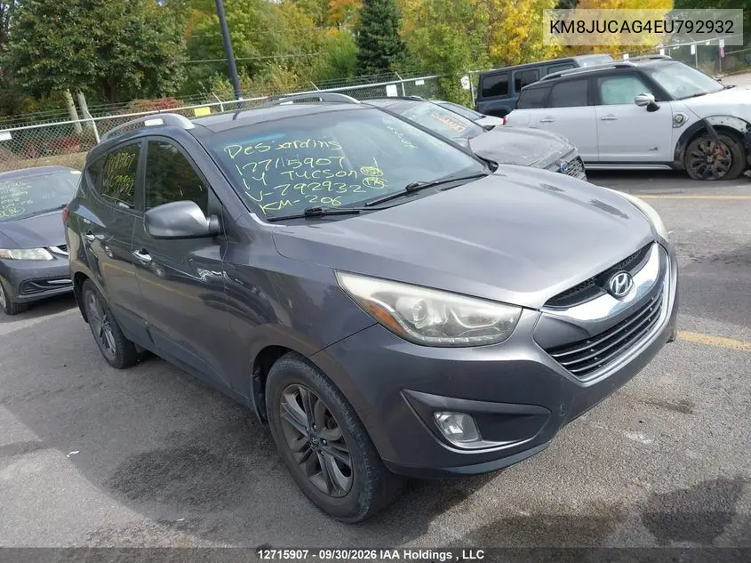 2014 Hyundai Tucson Gls/Limited/Se VIN KM8JUCAG4EU792932 фото 2